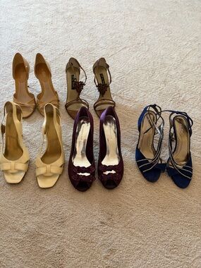 ALDO Navy Blue Rhinestone Strappy Heels